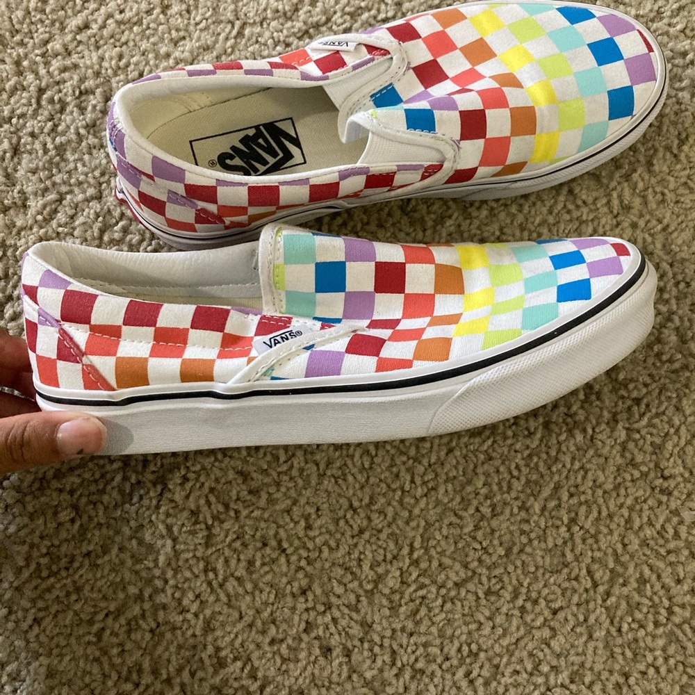 Rainbow Checkered vans